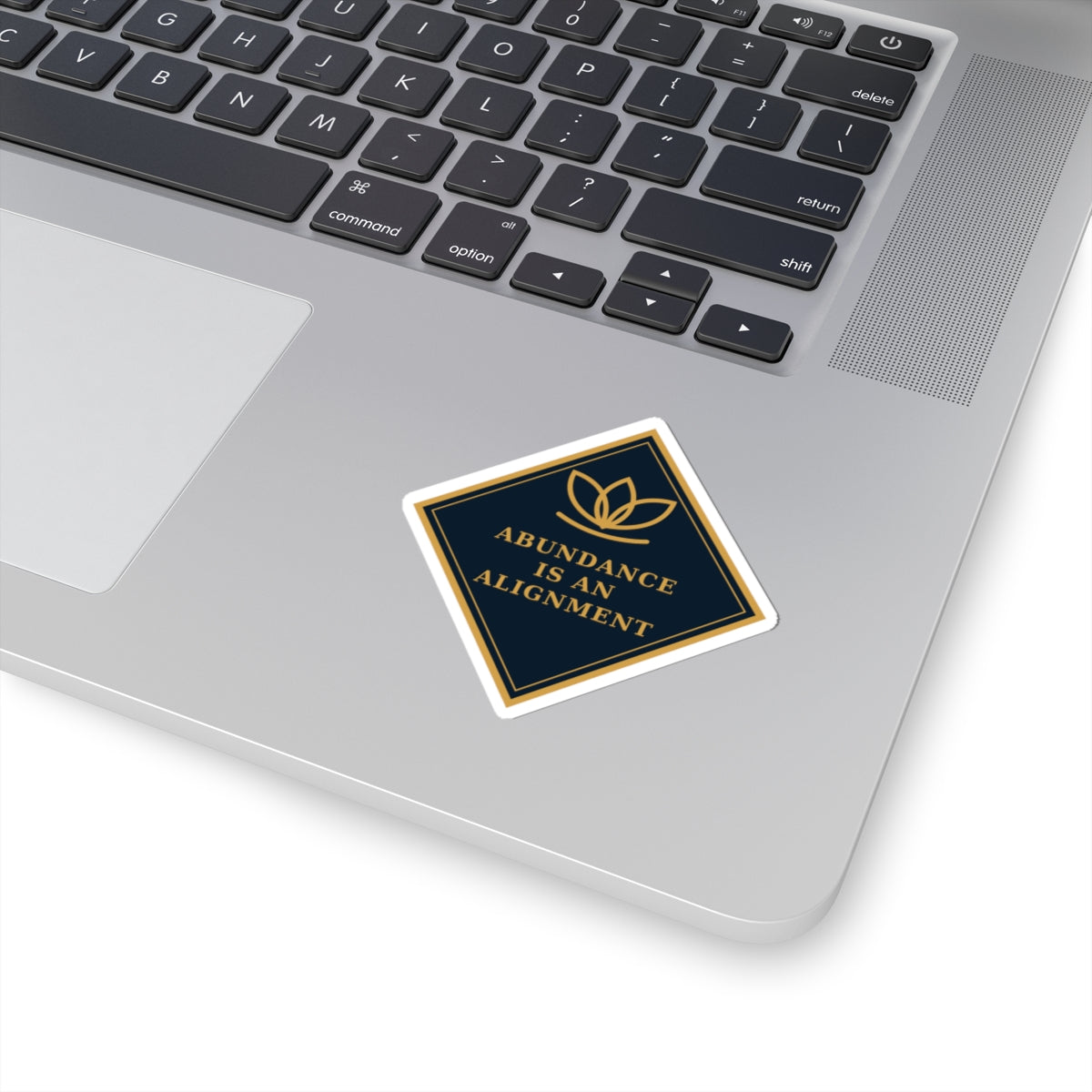 Abundance Is An Alignment Sticker — Inspirational Lotus Kiss-Cut Sticker