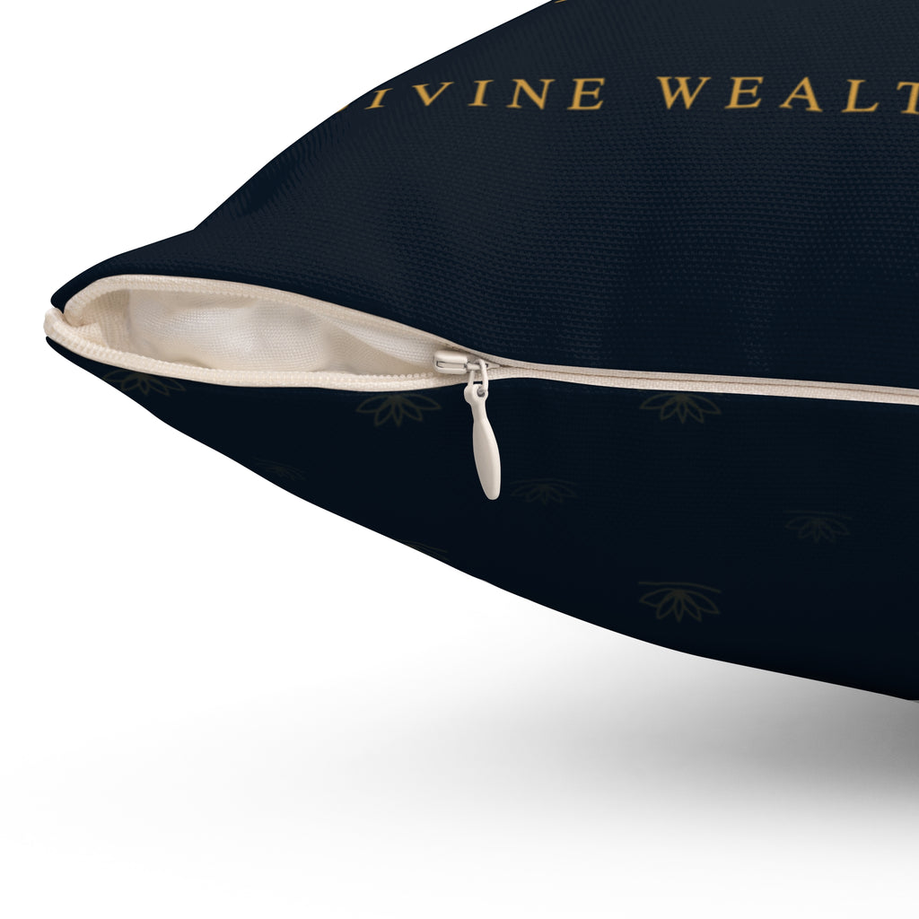 Divine Wealth Collective 'Aligned Life' Decorative Pillow — Luxury Black & Gold Accent Cushion