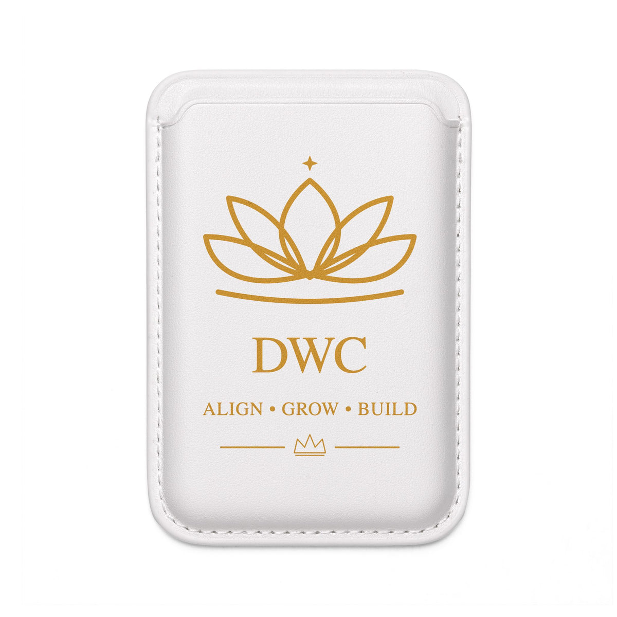 Vegan MagSafe Wallet — Lotus DWC “Align • Grow • Build” Card Holder