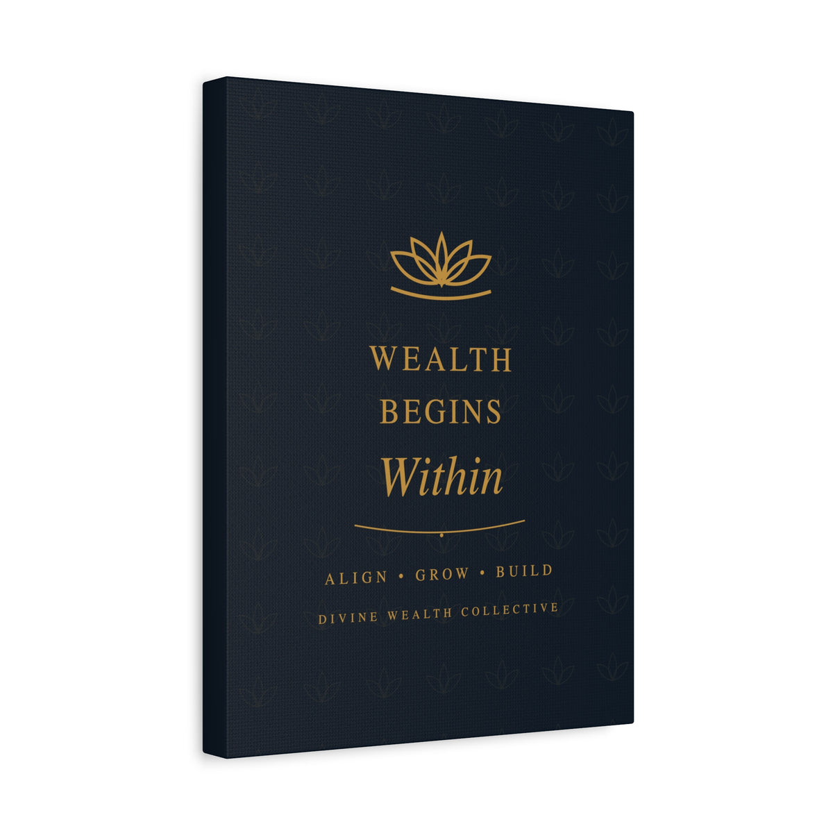 Wealth Begins Within Canvas Wall Art — Charcoal & Gold
