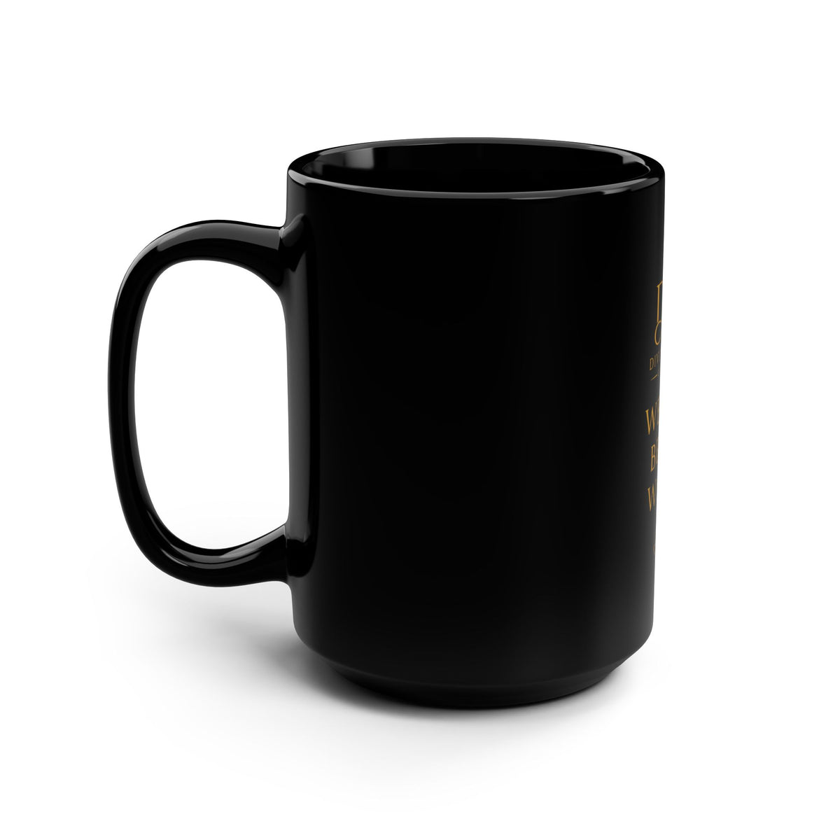 DWC Gold Lotus Black Ceramic Mug — 15oz