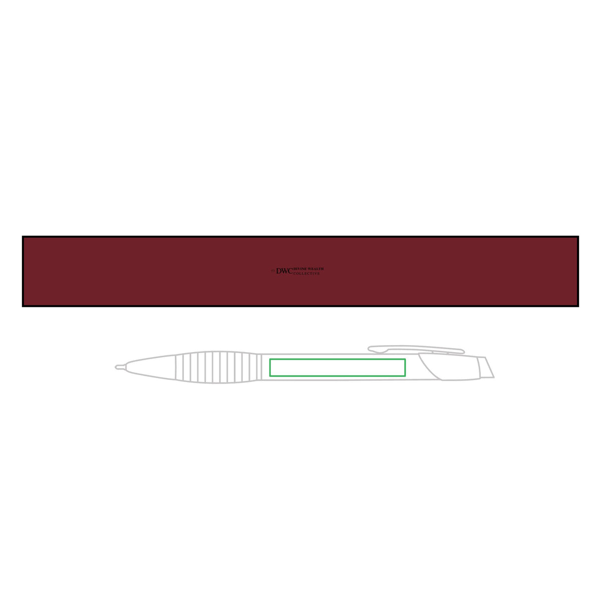 DWC Signature Brass Ballpoint Pen — Engraved Align • Grow • Build