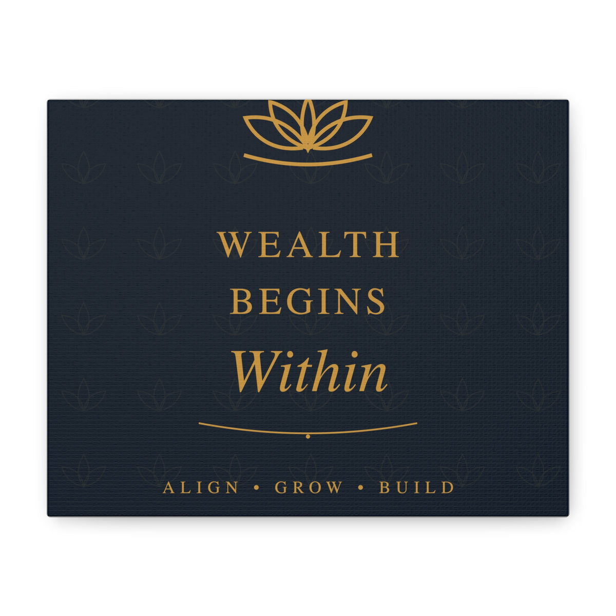 Wealth Begins Within Canvas Wall Art — Navy & Gold