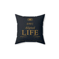 Divine Wealth Collective 'Aligned Life' Decorative Pillow — Luxury Black & Gold Accent Cushion