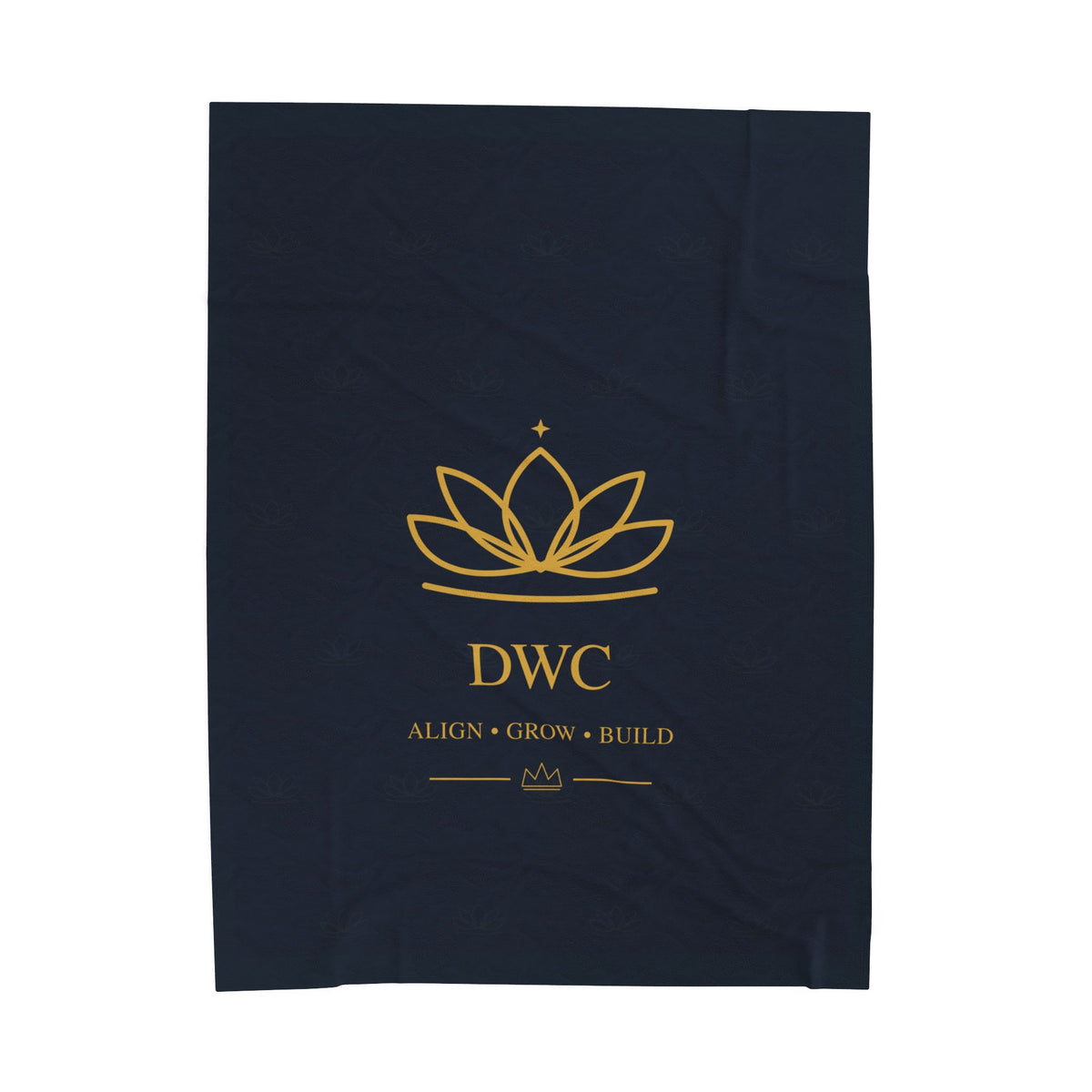 Velveteen Plush Blanket — DWC Lotus Logo Luxury Throw (Align • Grow • Build)