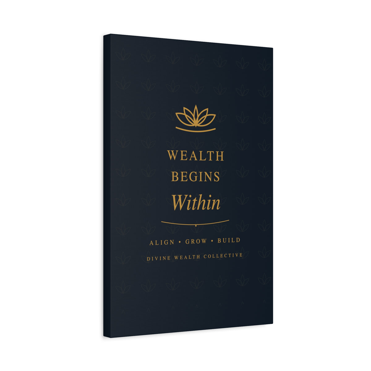 Wealth Begins Within Canvas Wall Art — Black & Gold