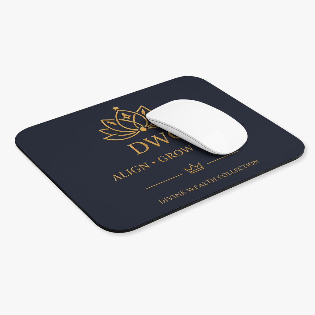 DWC 'Align • Grow • Build' Luxe Mouse Pad — Navy & Gold Desk Mousepad