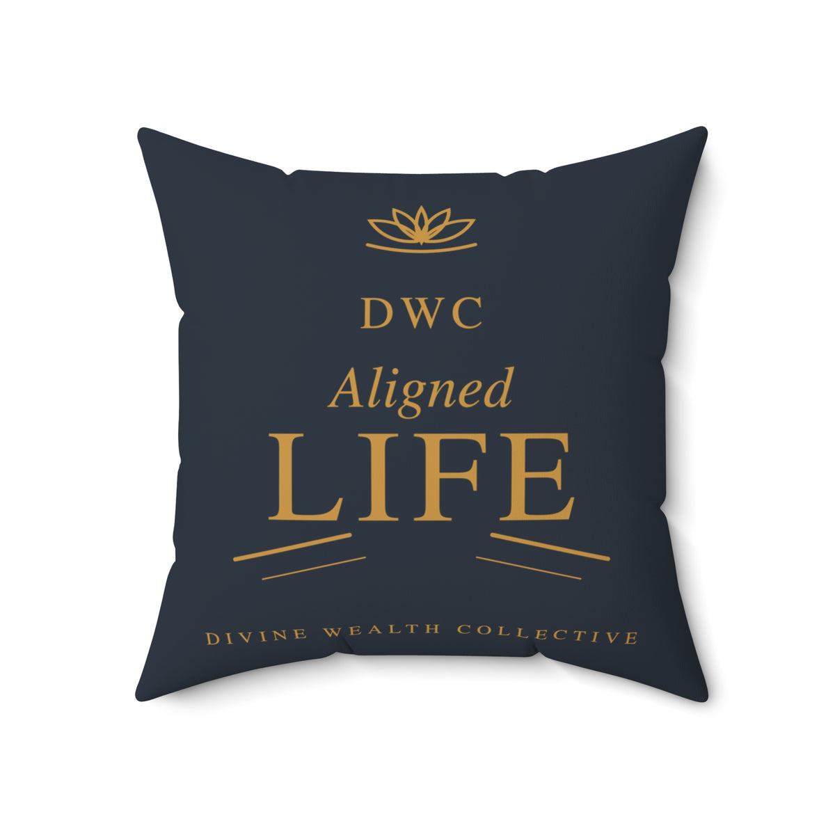 Divine Wealth Collective 'Aligned Life' Decorative Pillow — Luxury Black & Gold Accent Cushion