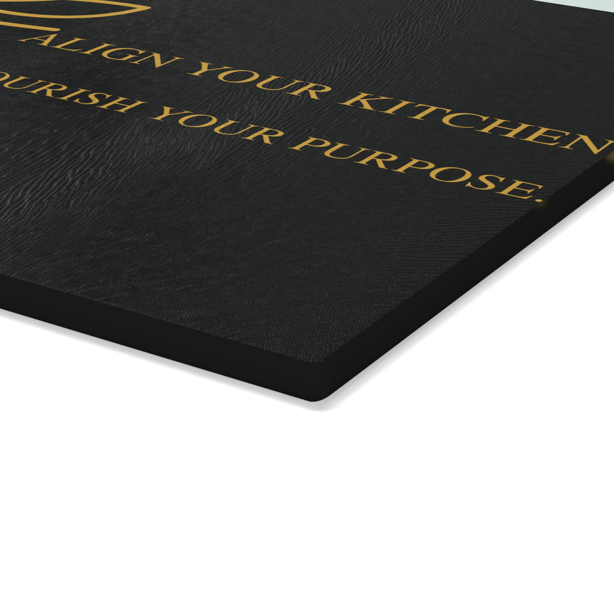 DWC Glass Cutting Board — Align Your Kitchen, Nourish Your Purpose (Large)