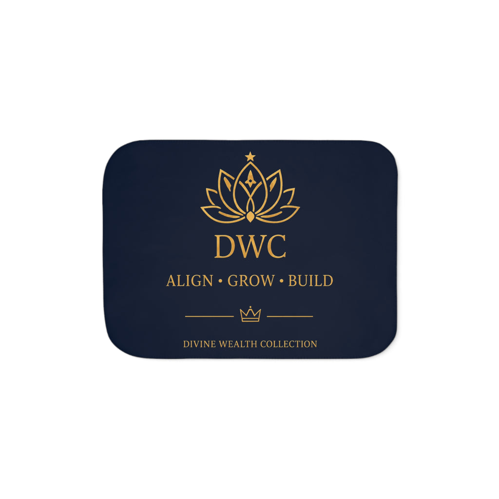 Divine Wealth Collective Sherpa Blanket — DWC Align • Grow • Build Luxury Throw