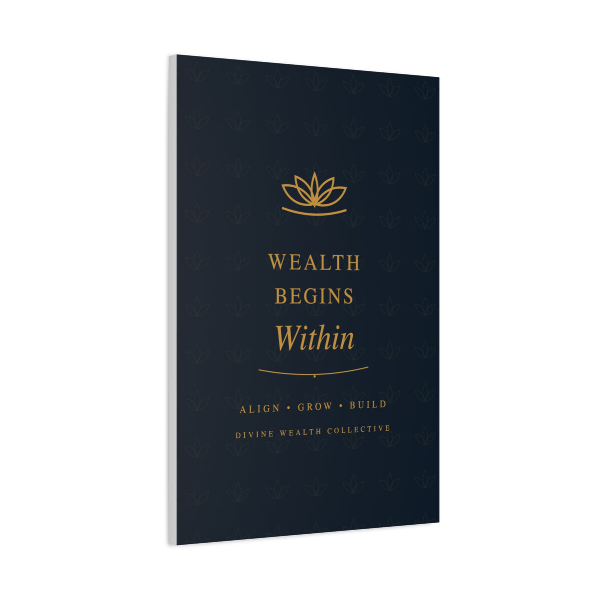 Wealth Begins Within Canvas Wall Art — Navy & Gold