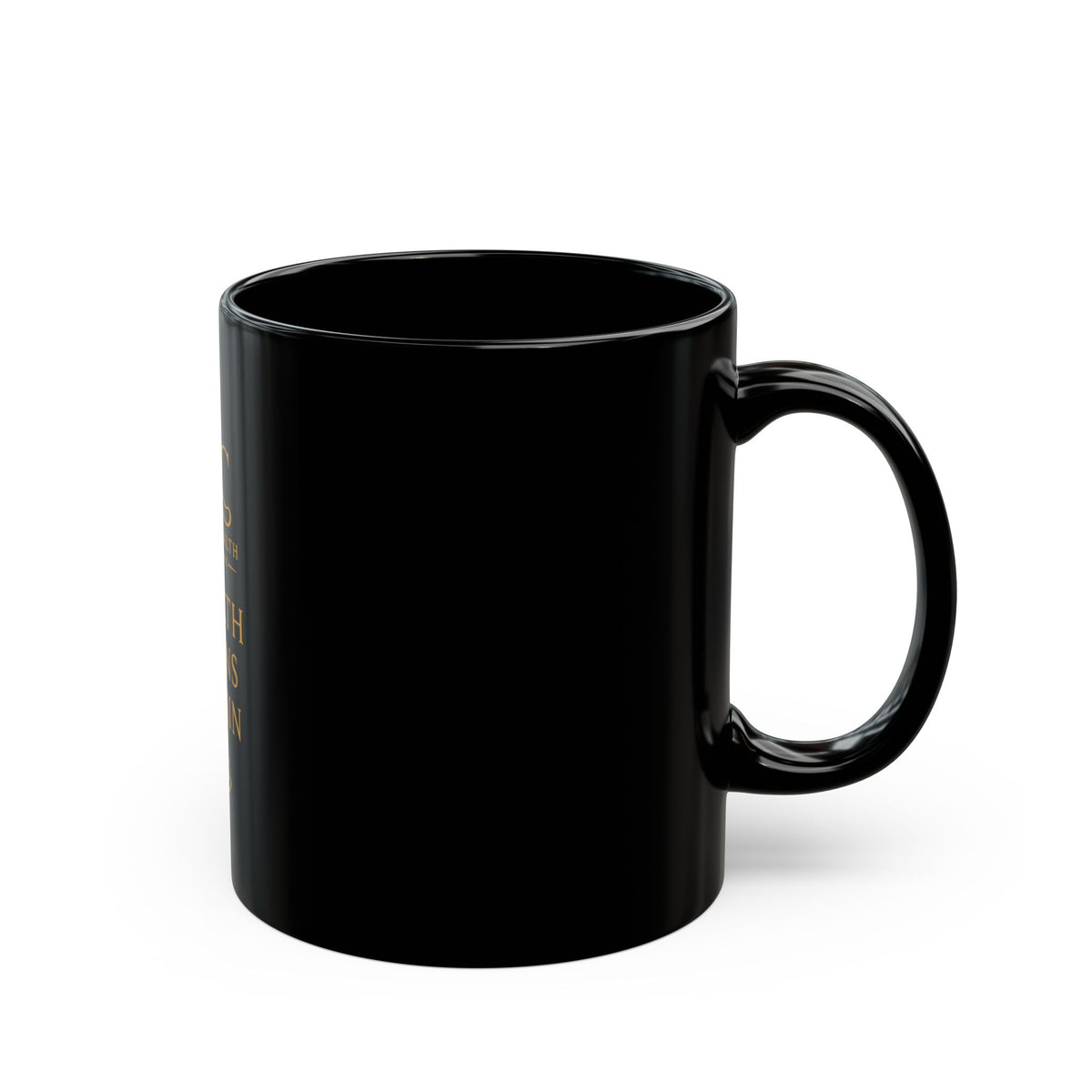 DWC Gold Lotus Black Ceramic Mug — 11oz