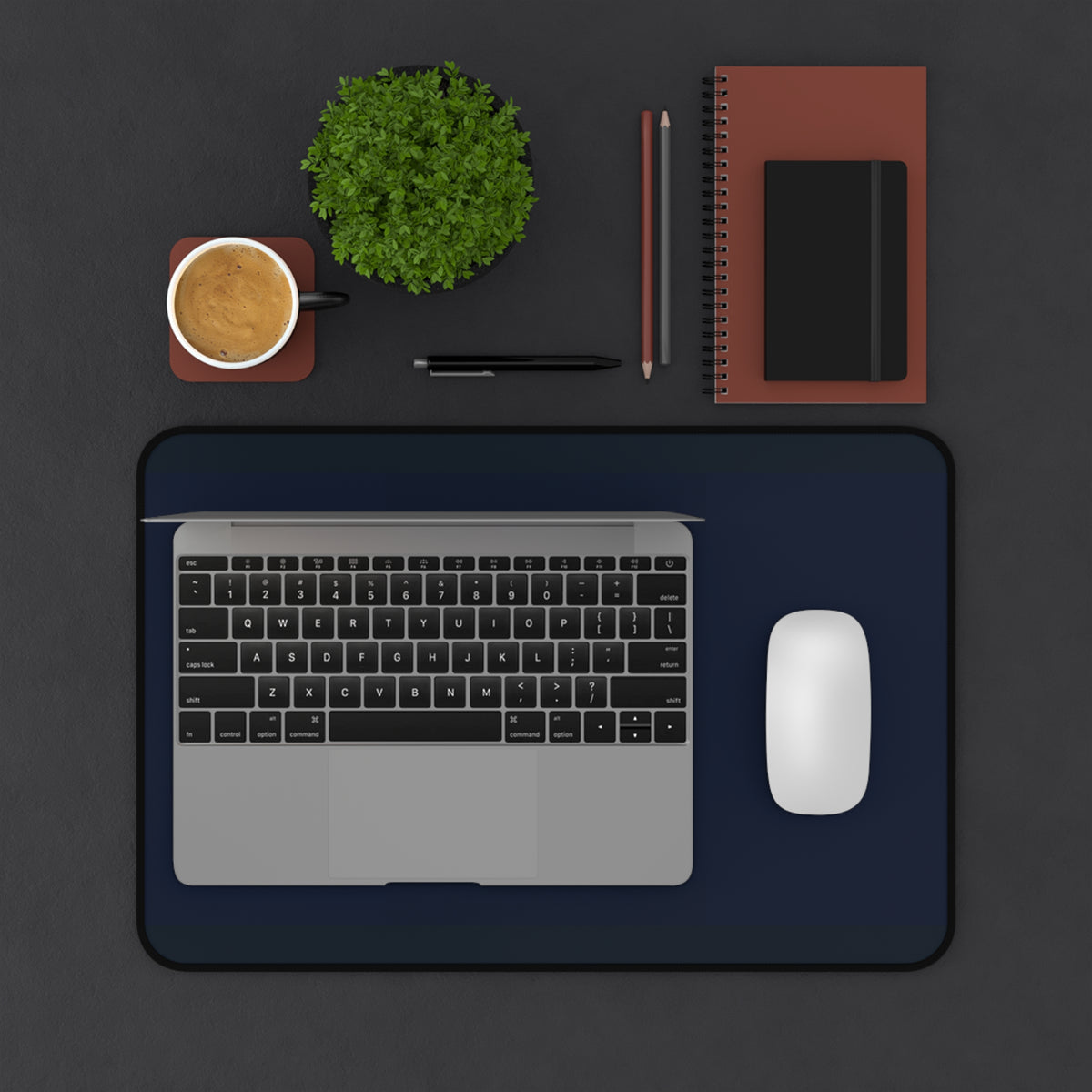 Desk Mat — DWC 'Align • Grow • Build' Luxury Navy Office Desk Mat