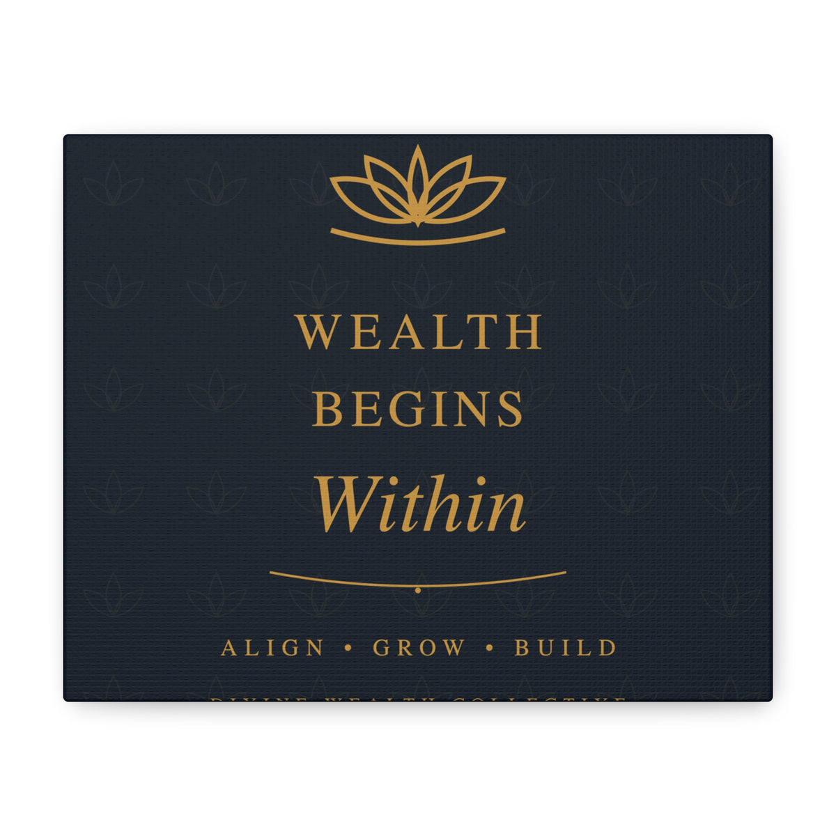 Wealth Begins Within Canvas Wall Art — Charcoal & Gold