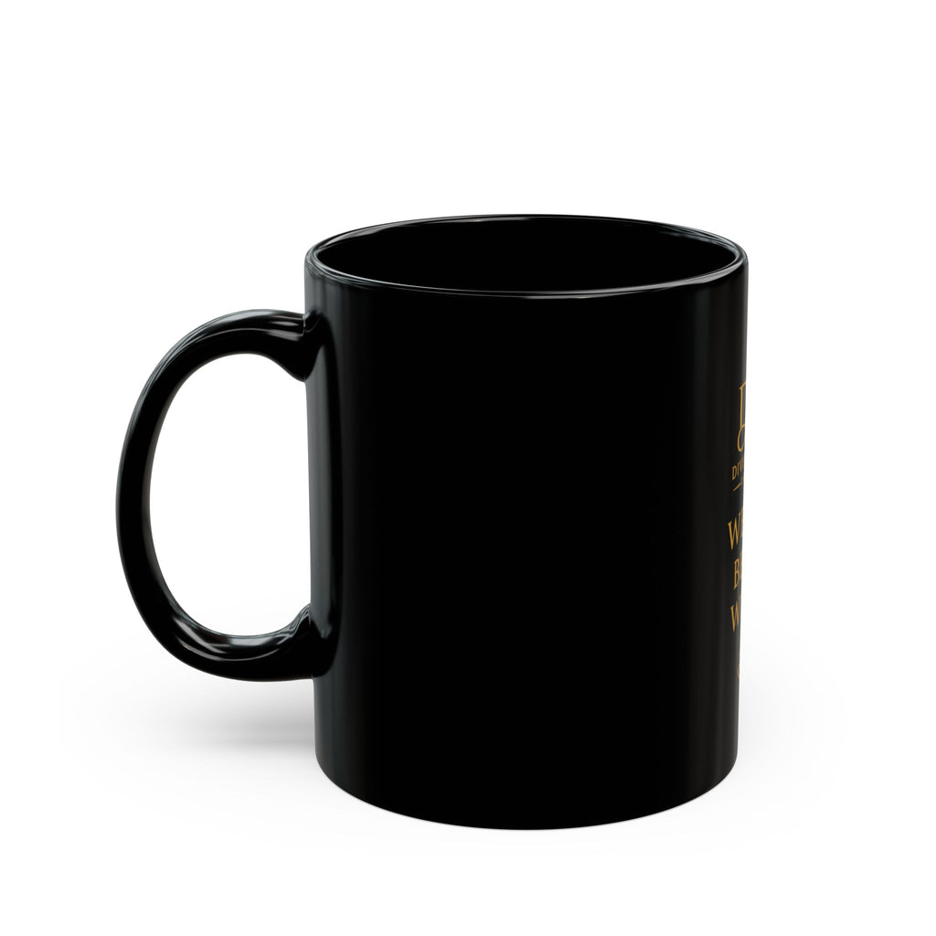 DWC Gold Lotus Black Ceramic Mug — 11oz