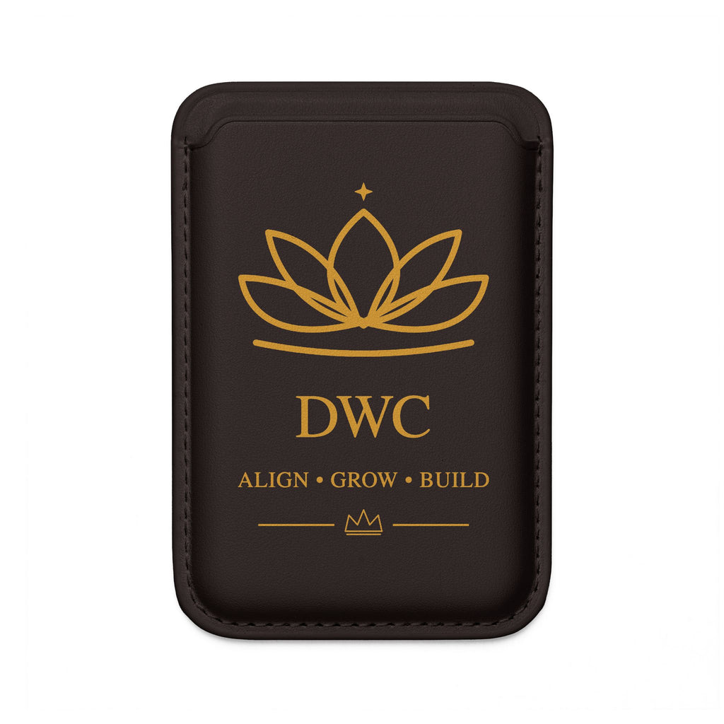 Vegan MagSafe Wallet — Lotus DWC “Align • Grow • Build” Card Holder