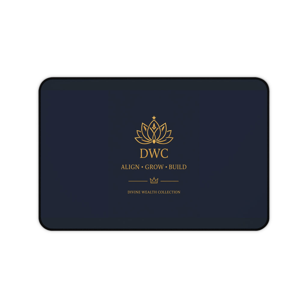 Desk Mat — DWC 'Align • Grow • Build' Luxury Navy Office Desk Mat