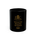 DWC Gold Lotus Black Ceramic Mug — 11oz