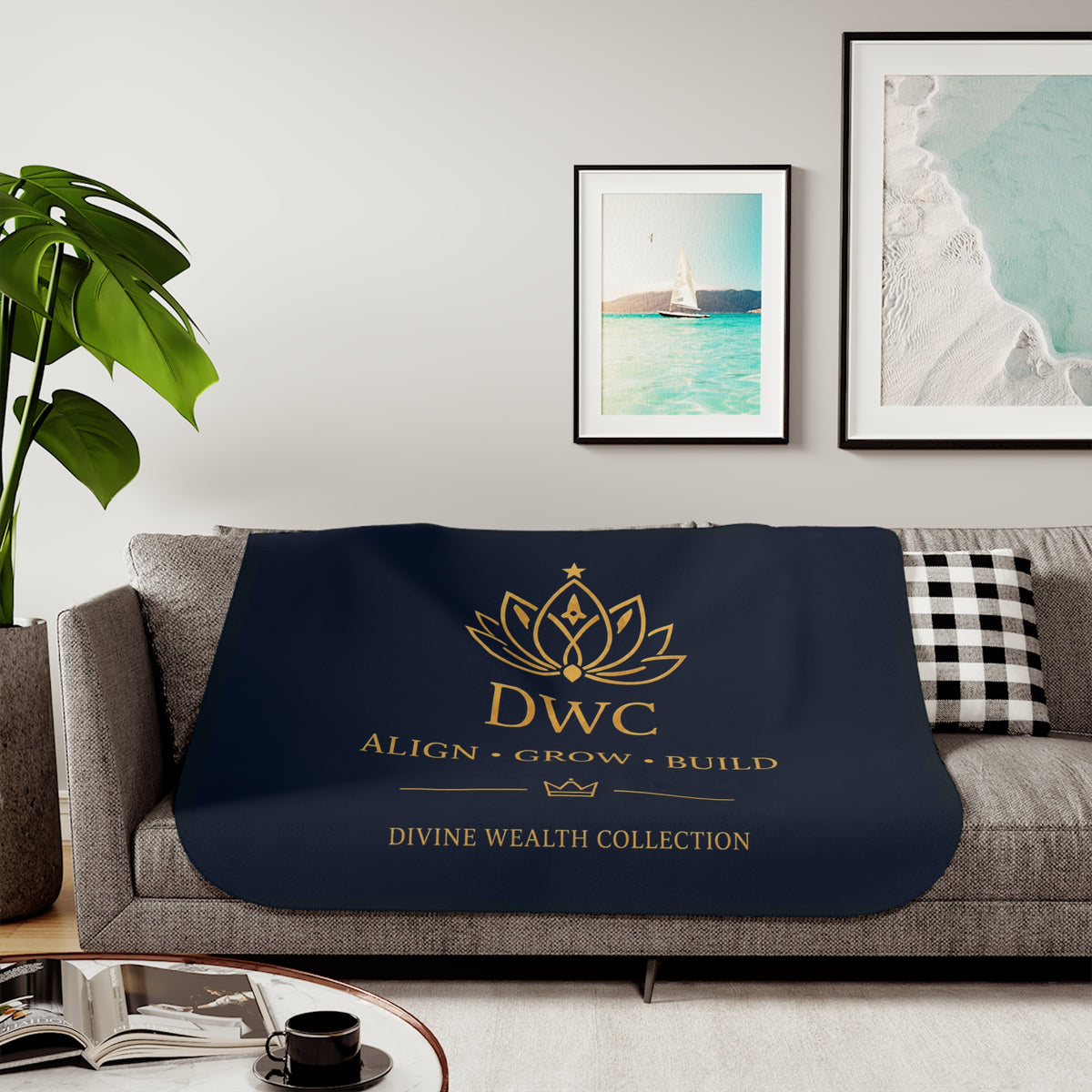 DWC Align • Grow • Build Sherpa Blanket — 50 × 60