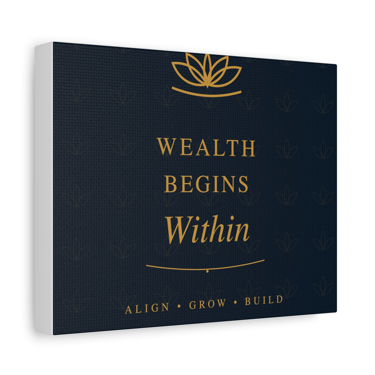 Wealth Begins Within Canvas Wall Art — Navy & Gold