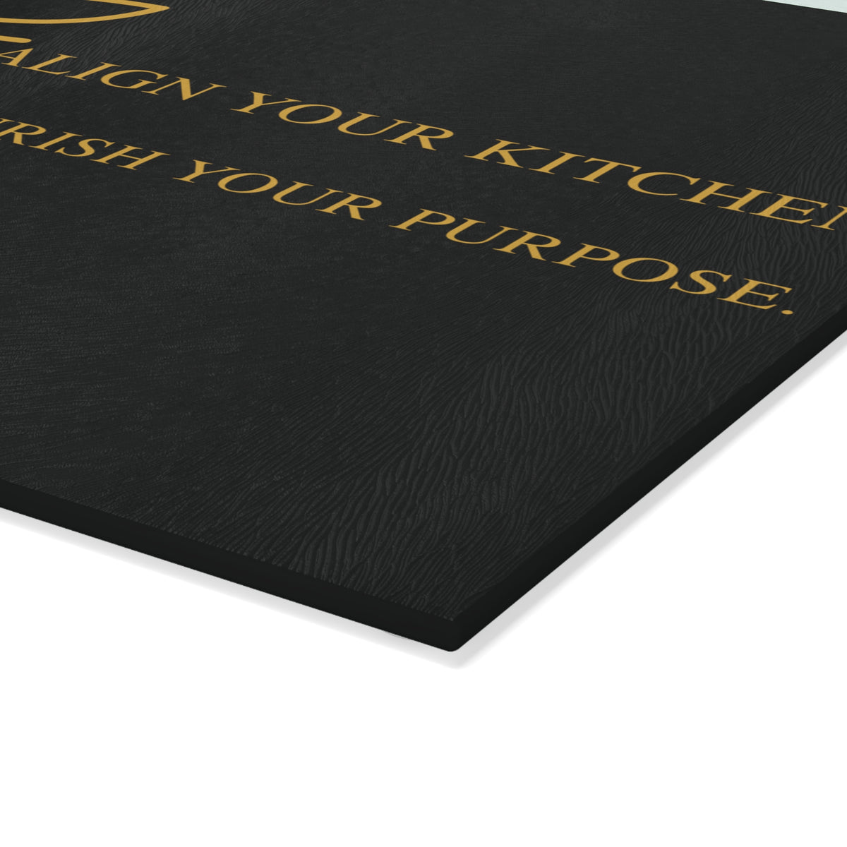 DWC Glass Cutting Board — Align Your Kitchen, Nourish Your Purpose (Small)