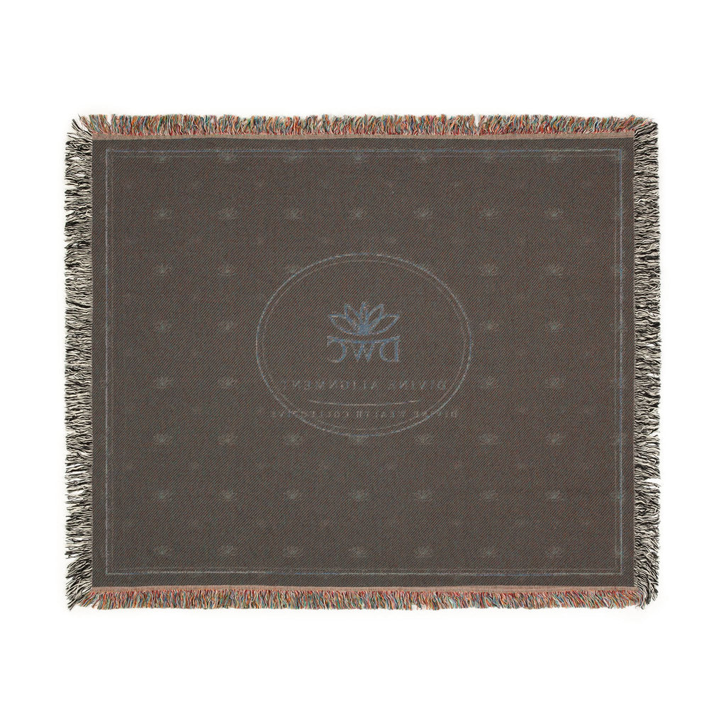 Woven Blanket — Elegant Black & Gold Logo Throw Blanket