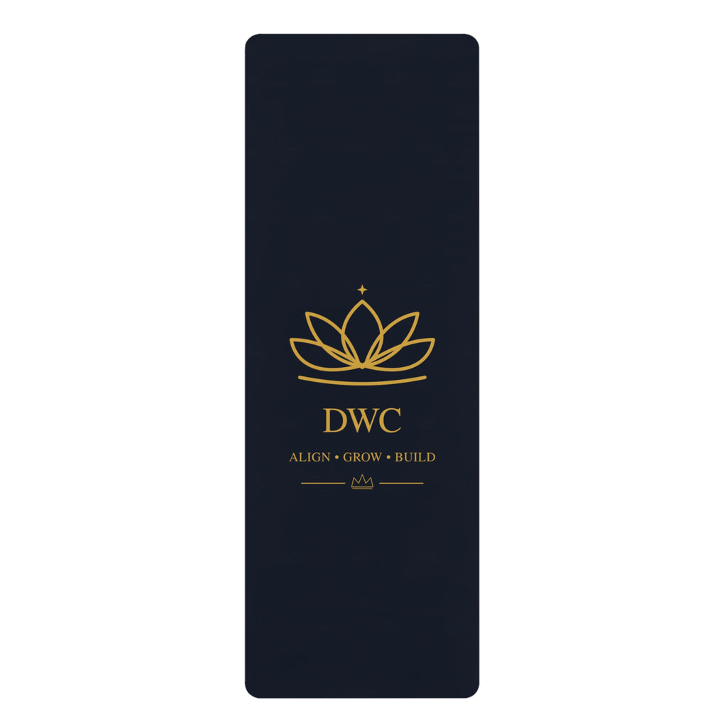 Lotus Emblem Rubber Yoga Mat — DWC "Align • Grow • Build" Non-Slip Fitness Mat