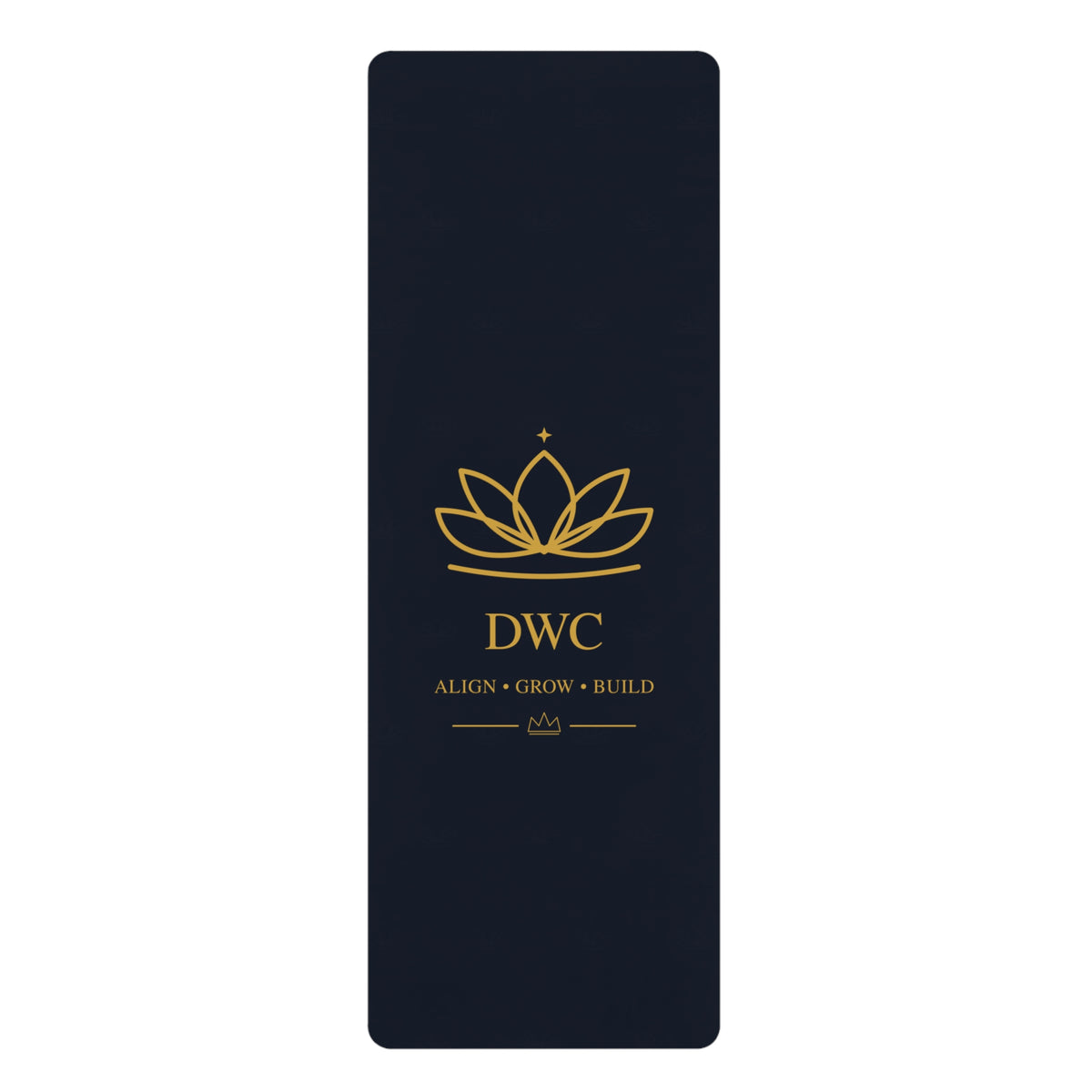 Lotus Emblem Rubber Yoga Mat — DWC "Align • Grow • Build" Non-Slip Fitness Mat