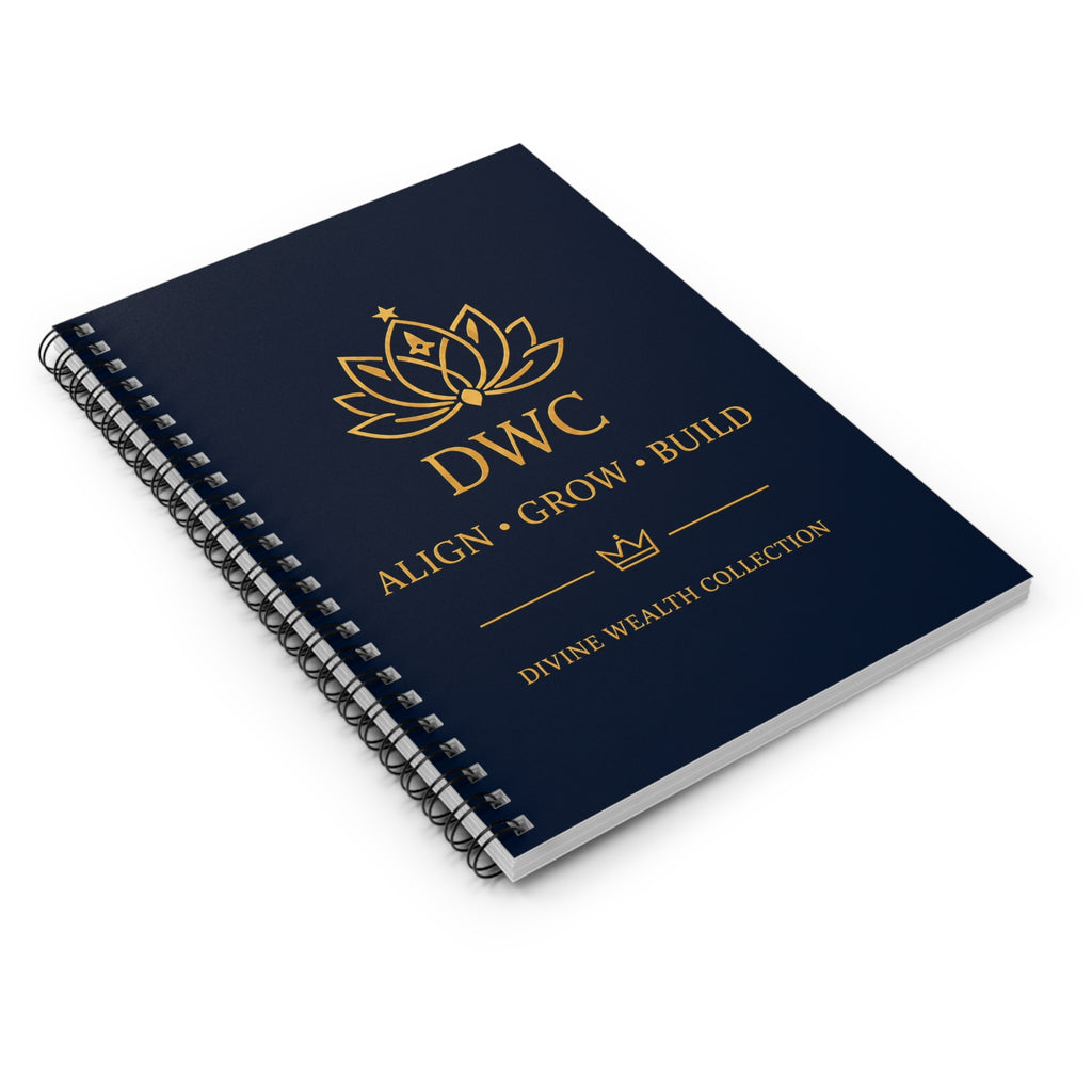 Divine Wealth Collective Spiral Notebook — DWC Align • Grow • Build Ruled Journal