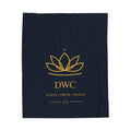 Velveteen Blanket — DWC Lotus Logo "ALIGN • GROW • BUILD" Plush Throw