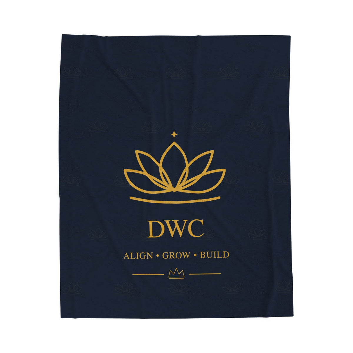 Velveteen Blanket — DWC Lotus Logo "ALIGN • GROW • BUILD" Plush Throw