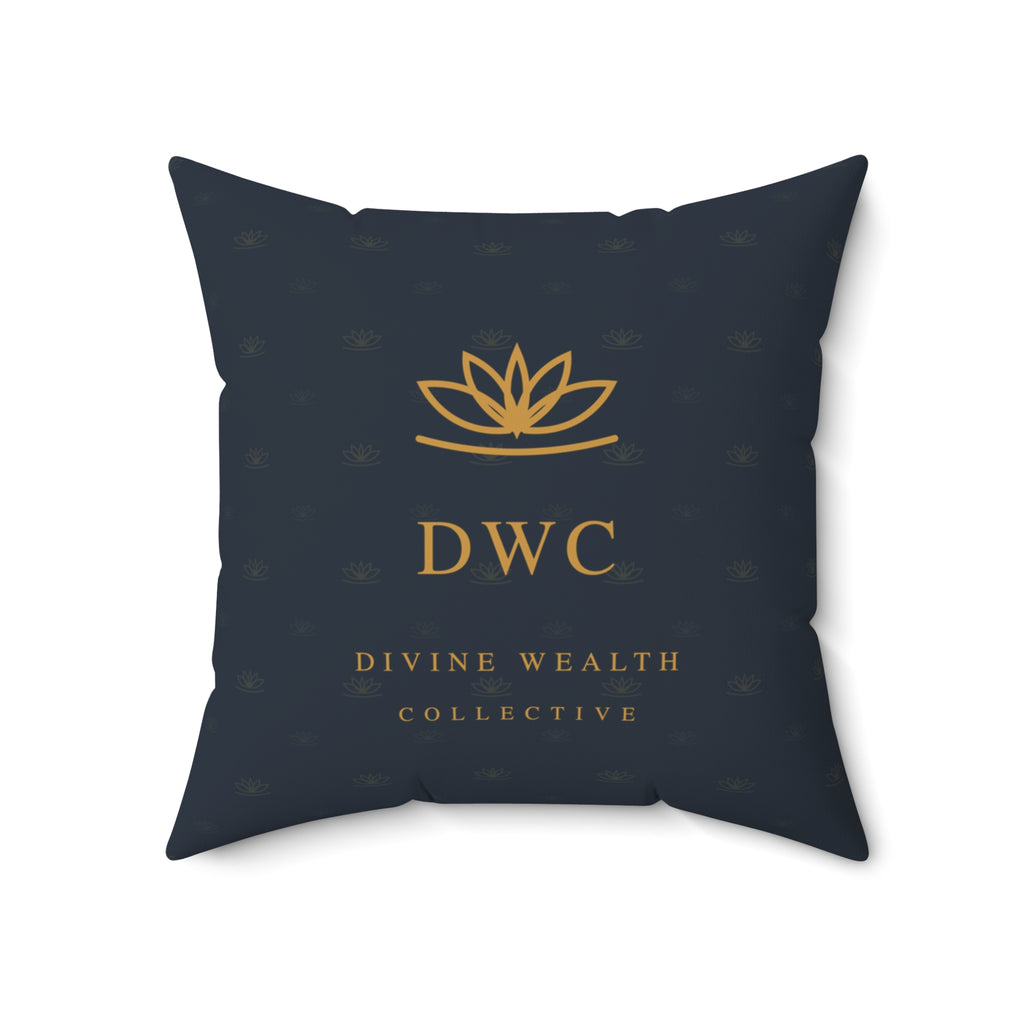 Divine Wealth Collective 'Aligned Life' Decorative Pillow — Luxury Black & Gold Accent Cushion