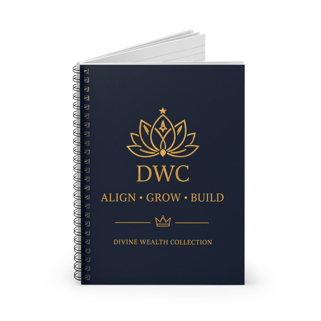Divine Wealth Collective Spiral Notebook — DWC Align • Grow • Build Ruled Journal