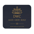 DWC 'Align • Grow • Build' Luxe Mouse Pad — Navy & Gold Desk Mousepad