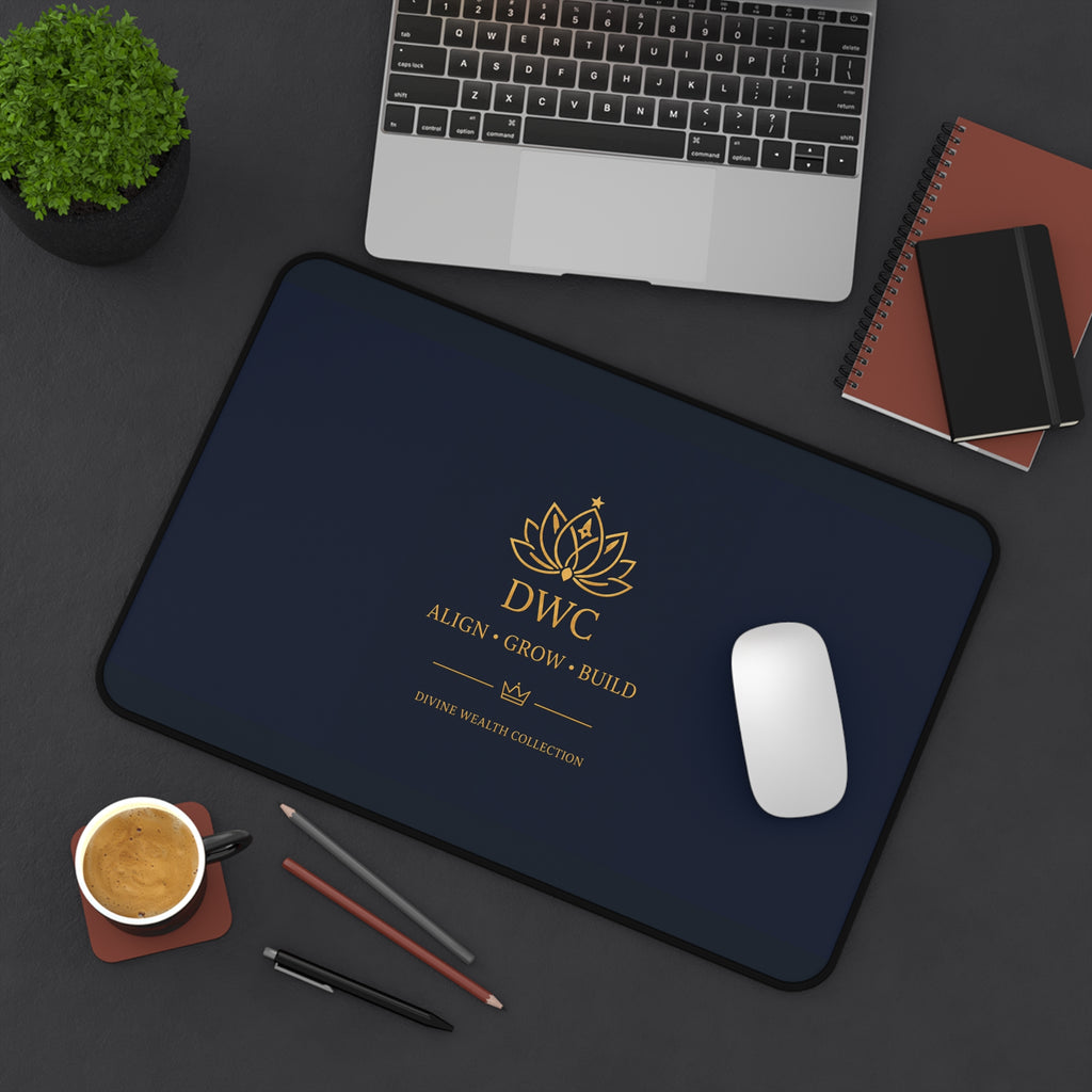 Desk Mat — DWC 'Align • Grow • Build' Luxury Navy Office Desk Mat