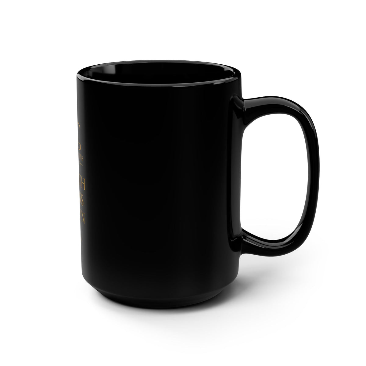 DWC Gold Lotus Black Ceramic Mug — 15oz
