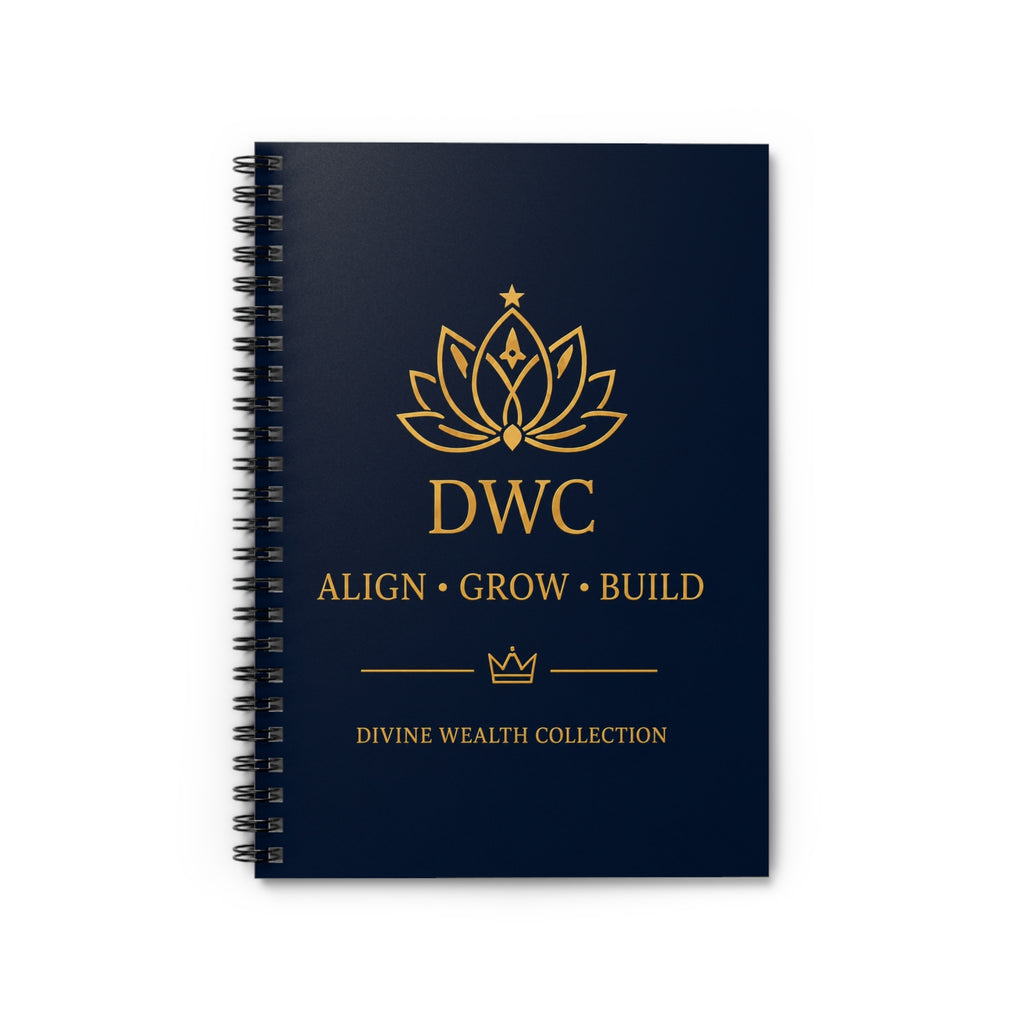 Divine Wealth Collective Spiral Notebook — DWC Align • Grow • Build Ruled Journal