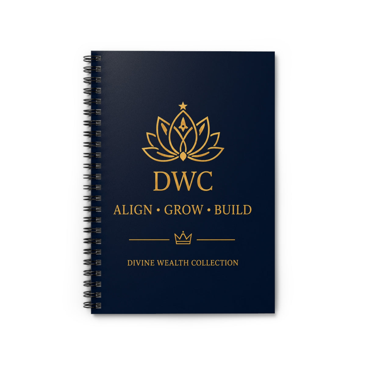Divine Wealth Collective Spiral Notebook — DWC Align • Grow • Build Ruled Journal