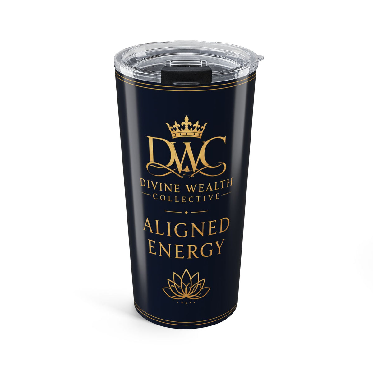 Aligned Energy 20oz Tumbler — Divine Wealth Collective Gold Logo